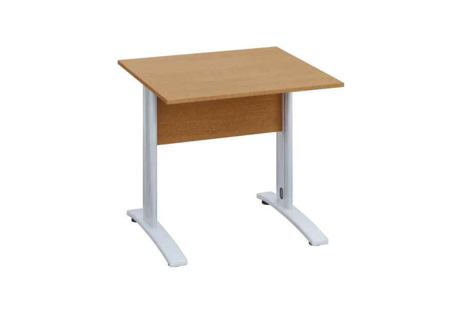 EPK 28 - 8 stůl kancelářský, kovová podnož bílá, deska 25 mm, široký 800 mm, buk Royal